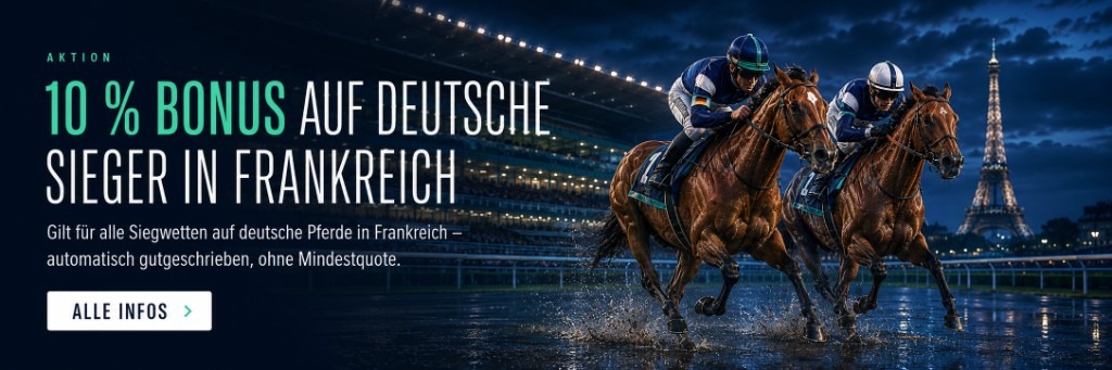 Aktion: 10 % Bonus auf deutsche Sieger in Frankreich